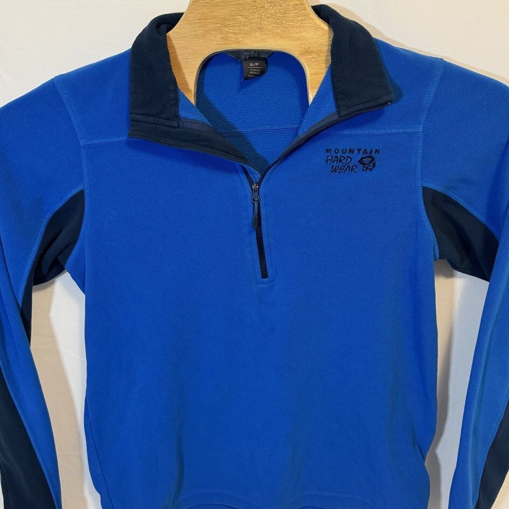 Mountain Hardwear 1/2 Zip Mens Small Pullover Fleece Blue Long Sleeve - Picture 1 of 8
